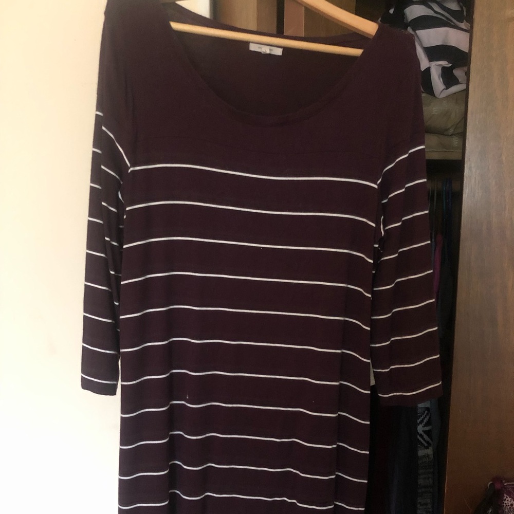 Burgundy striped dress